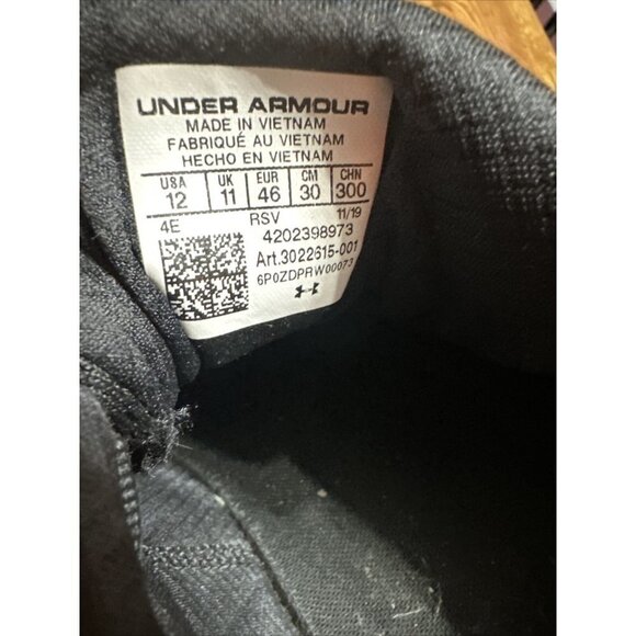 Under Armour Black w/White Charged Commit 2 3022027-001 Training Shoes Sz 12 - Picture 6 of 6